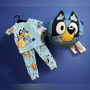 Nite Nite With Bluey Pajamas 18 Months & Bluey Buddy Pillow